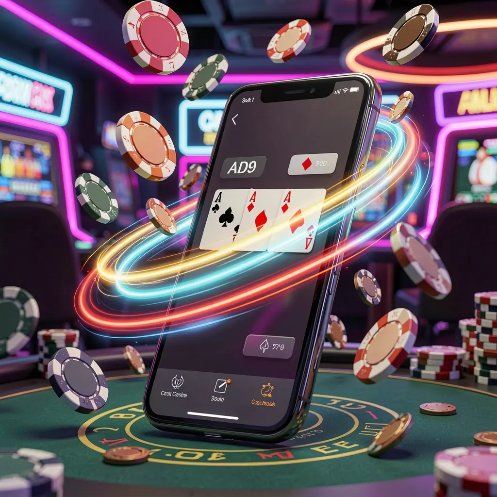 MY8899 fast casino app access visual showing a smartphone with speed light trails, coins and chips flying around against a modern neon casino background in a dynamic 3D render MY8899 fast casino app access visual showing a smartphone with speed light trails, coins and chips flying around against a modern neon casino background in a dynamic 3D render